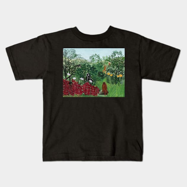 Tropical Forest with Monkeys, 1910 Kids T-Shirt by MurellosArt